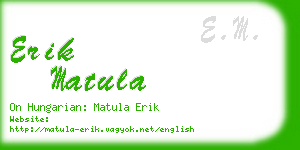 erik matula business card